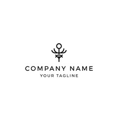 Simple, minimalist logo design featuring a stylized key and plant motif.
