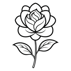 Fototapeta premium flower ,outline isolated on white background