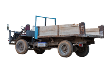 Old vitage truck isolated on white background