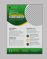 Farm Fresh Organic Flyer Template | Healthy Food Delivery & Agriculture Promotion