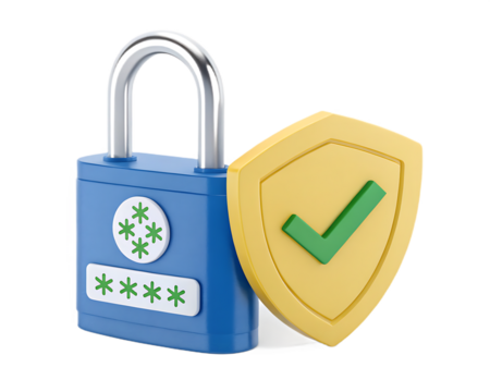 Digital Security Concept Padlock with Green Check Mark Symbol for Data Protection and Online Safety Assurance