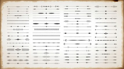 Obraz premium Collection of vintage decorative line dividers and ornaments for design