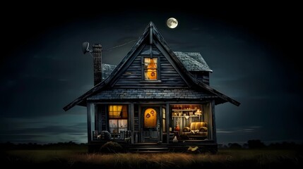 halloween night scene