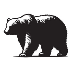 Obraz premium black Polar bear Silhouette Vector, High Quality Illustration on White Background
