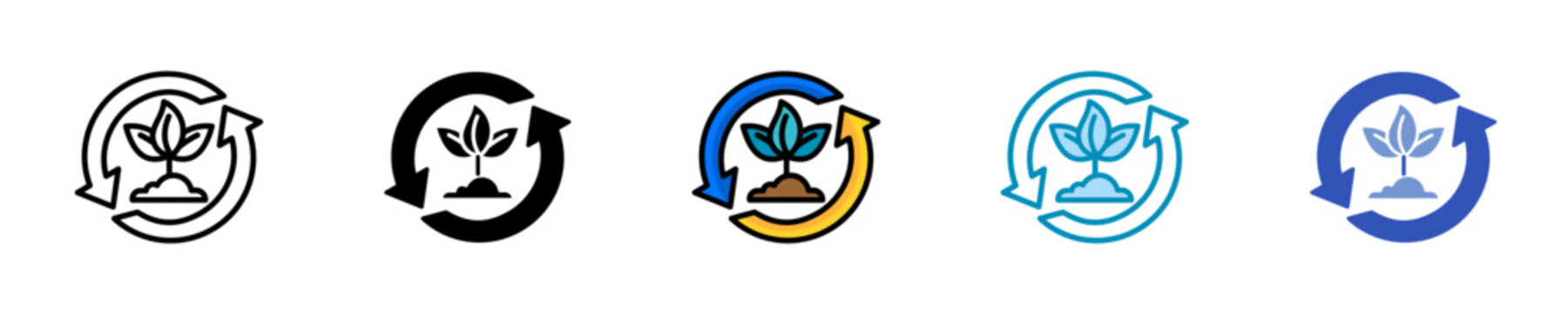 Soil Restoration  Icon Set Multiple Style Collection
