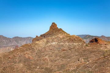 Rock Roque Bentaiga, Island Gran Canaria, Canary Islands, Spain, Europe.