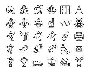 American football sports icons collection