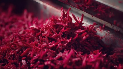 Shredded beets close up for food preparation and healthy eating concepts in the kitchen