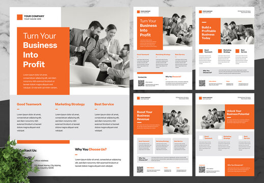 Orange And Gray Business Flyer