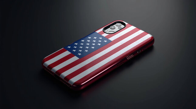 Phone case featuring the american flag design, showcasing patriotism and modern technology, a stylish accessory for mobile devices with stars and stripes, representing the usa and its values