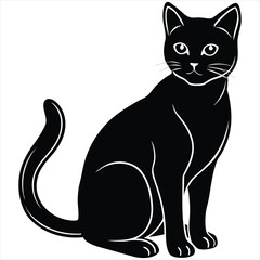  Black cat vector. Cute black cat animal vector illustration. Silhouettes of black cat. Cat Doodle. black cat vector, icon vector illustration, cat silhouette.. black cat in a hat.
