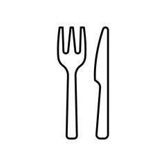 Cutlery Kitchen Utensil Line Icon: Food and Dining