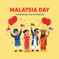 Happy Malaysia Day Kids Celebration Poster