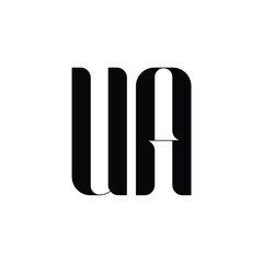 UA monogram logo design letter text name symbol monochrome logotype alphabet character simple logo