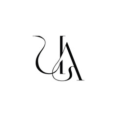 UA monogram logo design letter text name symbol monochrome logotype alphabet character simple logo