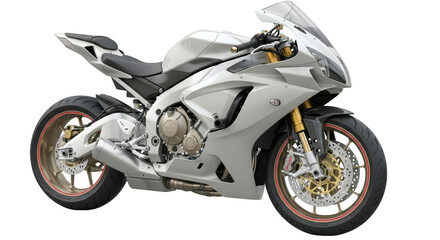 Isolated Silver Motorbike