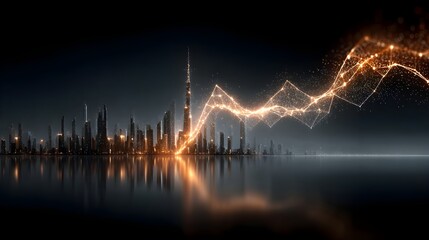 Blue technology background with network connections and digital data connection, web banner design for tech online site or social media promotion of product service on the dark blue background