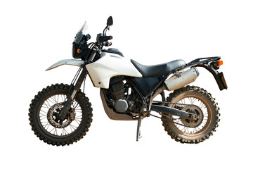 Outdoor adventure motorcycle isolated on transparent background