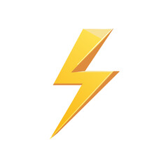 Isolated Yellow Lightning Bolt Vector Illustration Energy Symbol Icon
