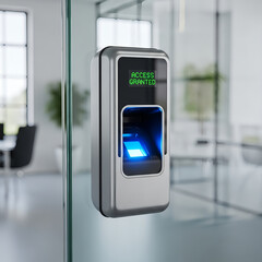Modern Fingerprint Access Control System on Glass Door