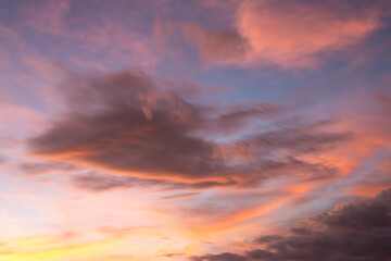 beautiful colorful sky and cloud in twilight time background