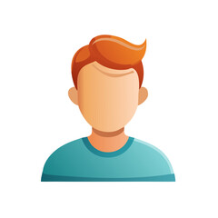 Abstract Faceless Person with Red Hair in a T-Shirt Gradient Style Vector Illustration