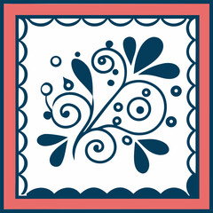 Flat design mexican embroidery illustration