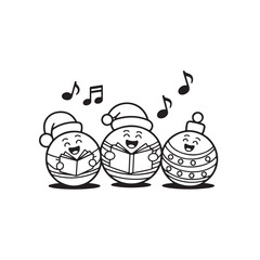 Cute Christmas Holiday Coloring Page Set, cute christmas candle with holly bold & easy cute christmas coloring page, bold & easy cozy winter coloring book pages, line art vector illustration, 