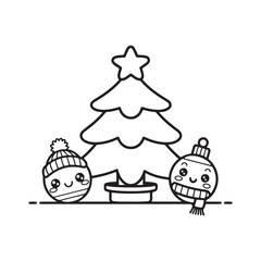 Cute Christmas Holiday Coloring Page Set, cute christmas candle with holly bold & easy cute christmas coloring page, bold & easy cozy winter coloring book pages, line art vector illustration, 