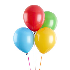 Balloons Float Freely - Multicolored Bunch isolated against a Black Background.
