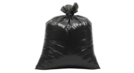 A full black garbage bag