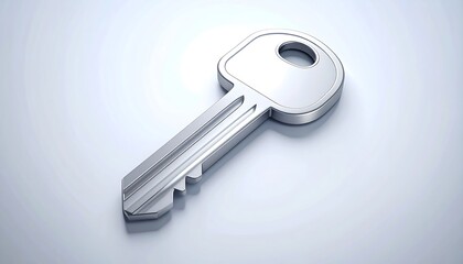 3D rendered silver key