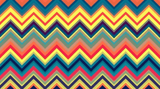 Multicolored zigzag pattern with parallel stripes