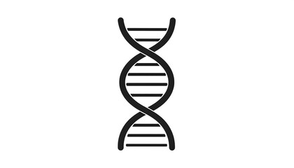 A simple, graphic depiction of a double helix DNA structure against a plain white background.