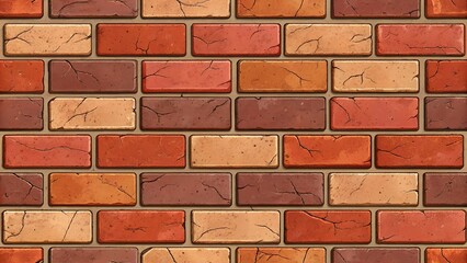 Obraz premium Seamless Aged Red Brick Wall Texture