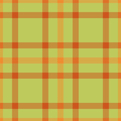 Display texture check plaid, poncho background pattern vector. Styling fabric textile tartan seamless in amber and lime colors.