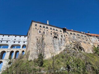 view of the historic old town of krumau (cesky krumlov) in the czech republic