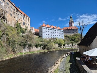 view of the historic old town of krumau (cesky krumlov) in the czech republic