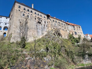 view of the historic old town of krumau (cesky krumlov) in the czech republic