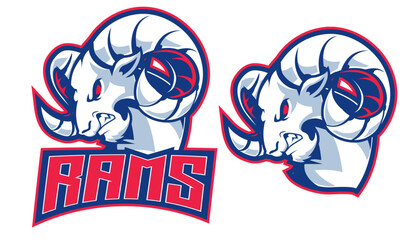 Obraz premium Bold Ram Head Illustration for Gaming and Sports