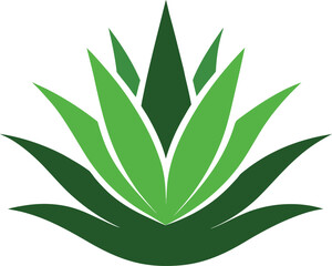 Aloe vera minimalist icon style