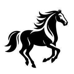 Fototapeta premium Horse silhouette vector, transparent background PNG