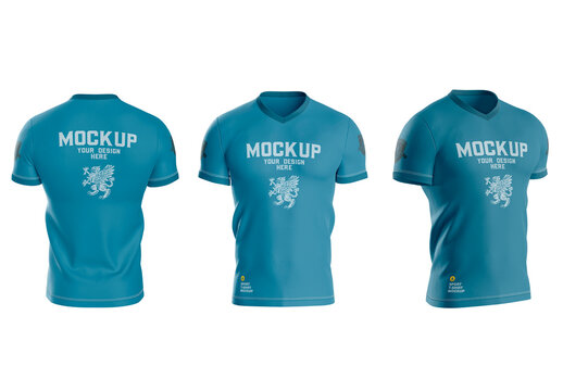 Athletic V-Neck T-Shirt Mockup