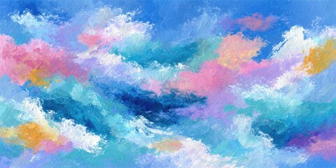 Abstract sky, painted with vibrant clouds