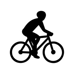 Obraz premium Silhouette of a Person Riding a Bicycle on a White Background