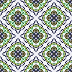 Verdant Lattice – Hexagonal Harmony in Bloom seamless pattern 