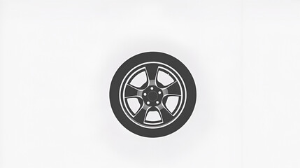 car wheel silhouette vector icon