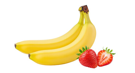 Isolated Banana with Strawberries