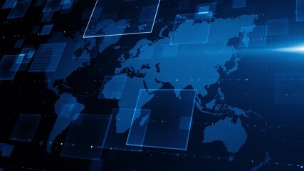 world map with binary code - Powered by Adobe