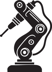 Robotic Gripper Arm Silhouette Vector Isolated

